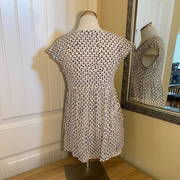 VanessaVirginia Women's Black & White Heart Button Down Cap Sleeve Top Size XS - Picture 7 of 9